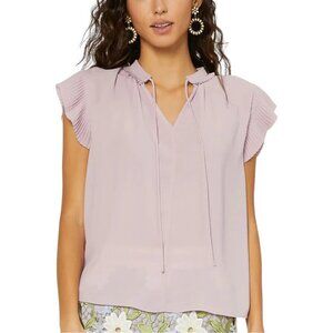 Current Air Light Purple Ruffle Sleeve Pastel Blouse w/ Neck Tie Sz S